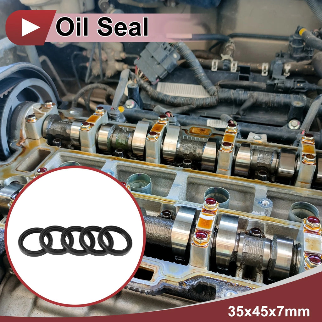 Set of 5 Rotary Shaft Oil Seals 35x45x7mm Nitrile Rubber 672668828687