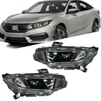 Projector Headlights Set for Honda Civic (2016–2021) Black