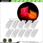 10x Clear Lens Amber Red Turn Signal Side Marker Lights for Kenworth Mack