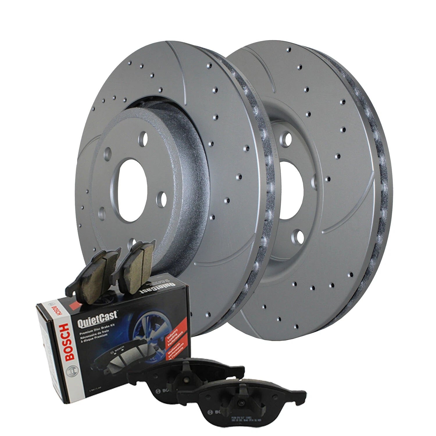 Front Heavy Duty Brake Kit with 350mm Drilled Rotors & Bosch Pads for Dodge Jeep