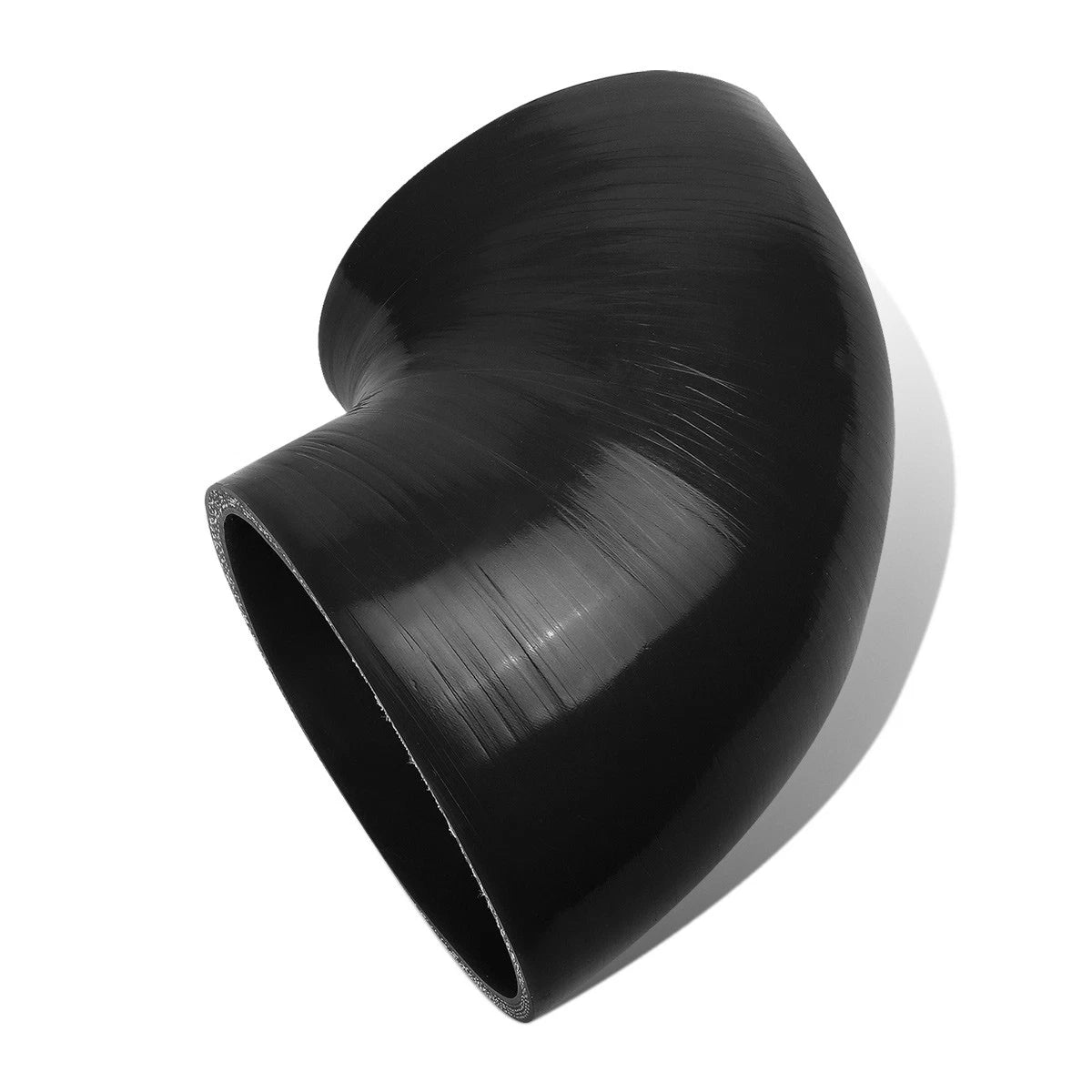 4" ID 90 Degree Transition 4-Ply Black Silicone Intercooler Pipe Hose