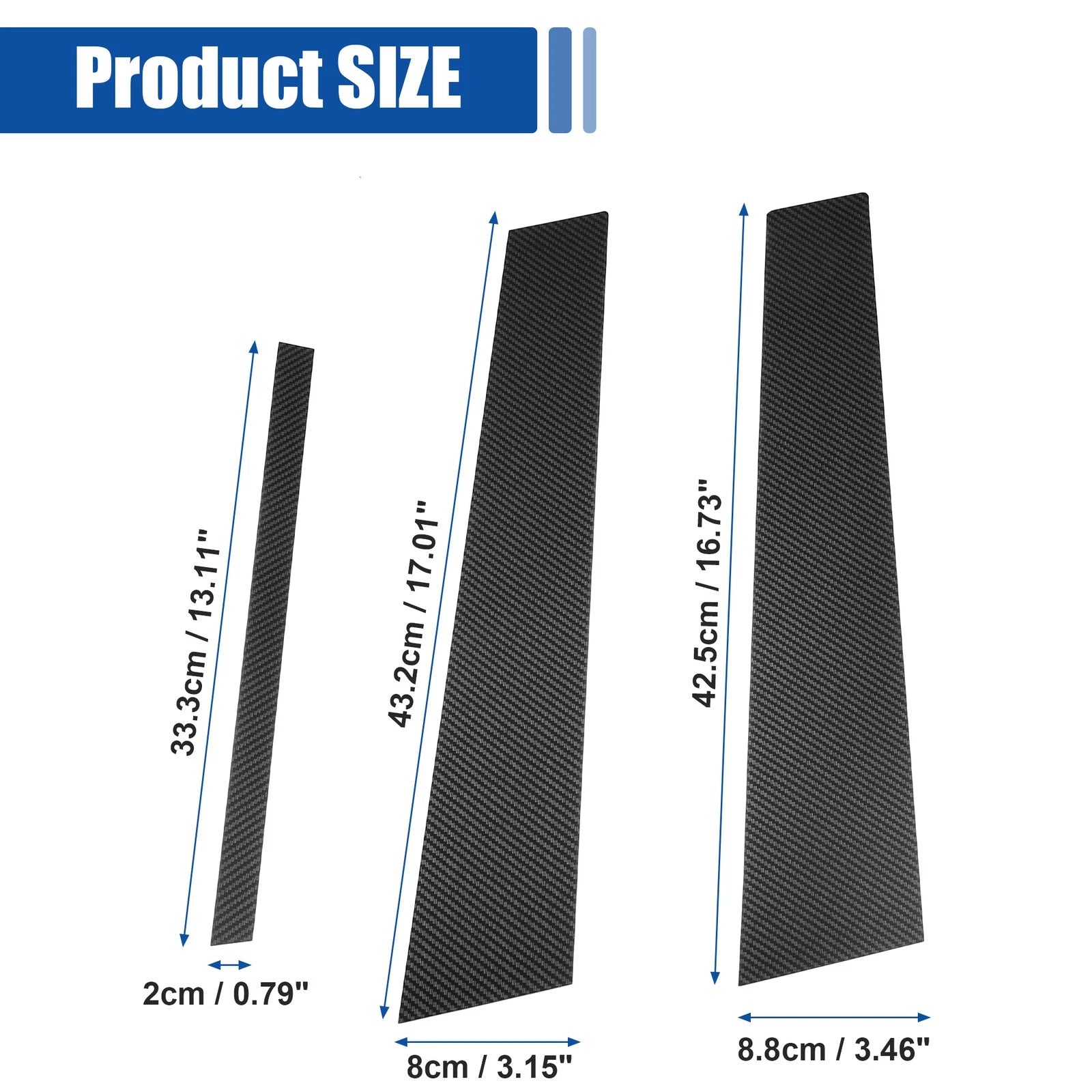 Carbon Fiber Pattern Door Window Pillar Post Cover Trim for BMW 3 Series (2012–2019)