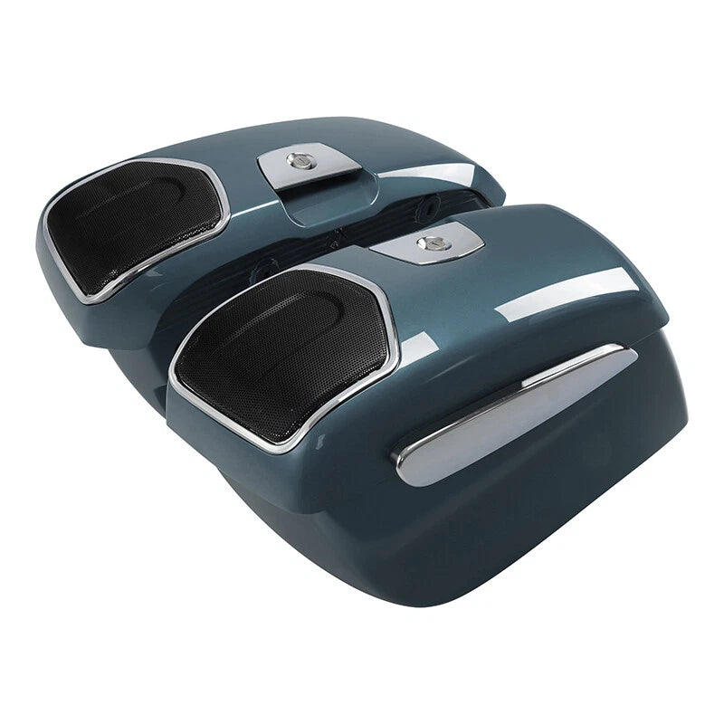 Hard Saddlebags for Indian Challenger Chieftain (2019–2023) Stealth Gray Azure