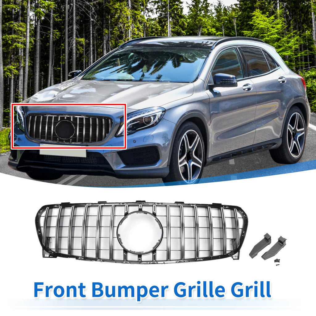 Front Upper Bumper Grille for Mercedes-Benz GLA Class (2015–2020) Chrome
