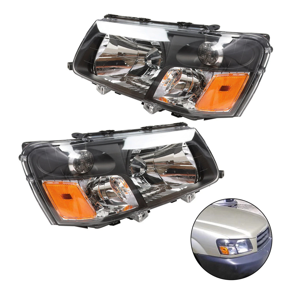 Set of 2 Headlights for Subaru Forester (2003–2004)