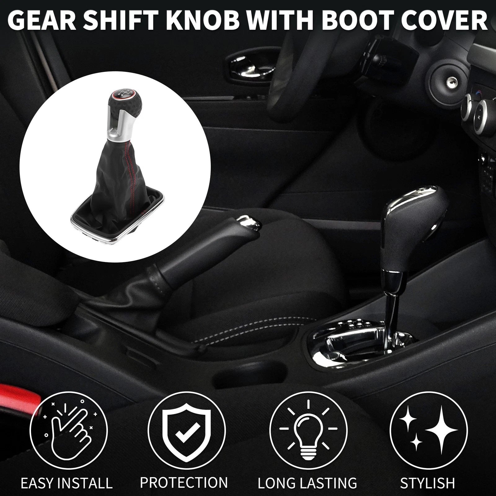 5 Speed Gear Shifter Knob with Cover for Volkswagen Golf MK4 (1999–2005)