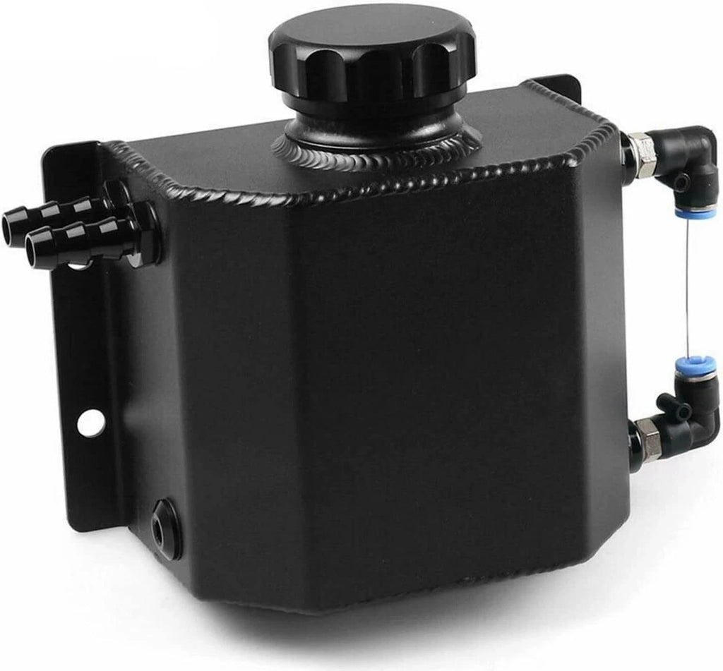 1L Aluminum Coolant Overflow Bottle for Universal Vehicles (Black)