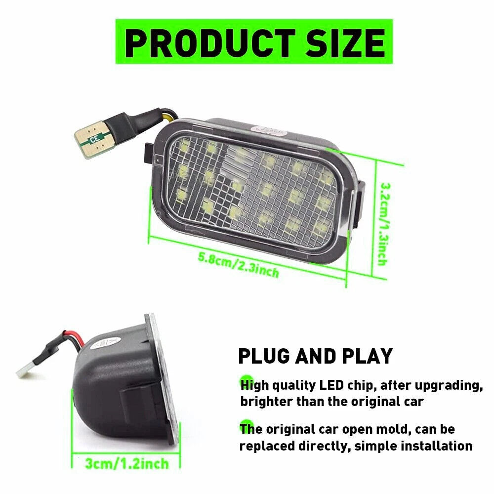 2X LED Side Mirror Puddle Light Assembly for Cadillac Escalade (2007–2014)