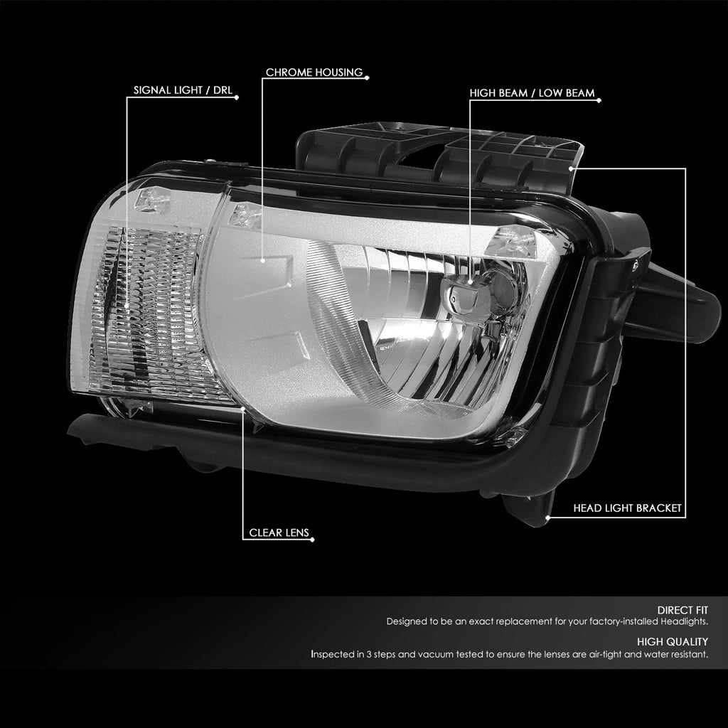 Headlight Lamp for Chevy Camaro (2010–2013) Chrome Housing