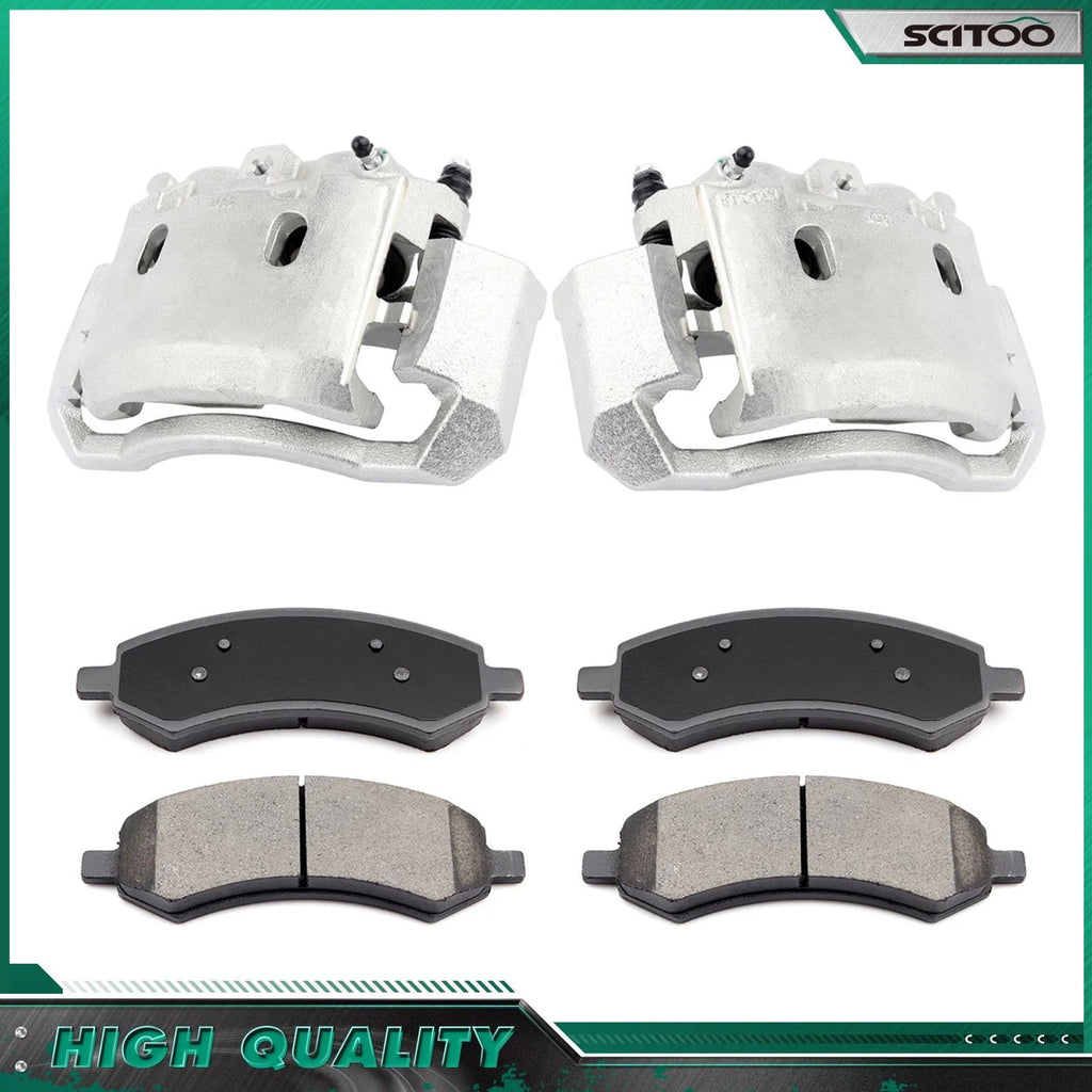 Front Brake Calipers w/ Bracket & Ceramic Pads Kit for Dodge Ram 1500 (2006–2008)