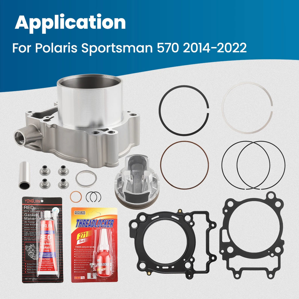 Top End Rebuild Kit with Cylinder Piston Gasket for Polaris Ranger 570 (2014–2022)