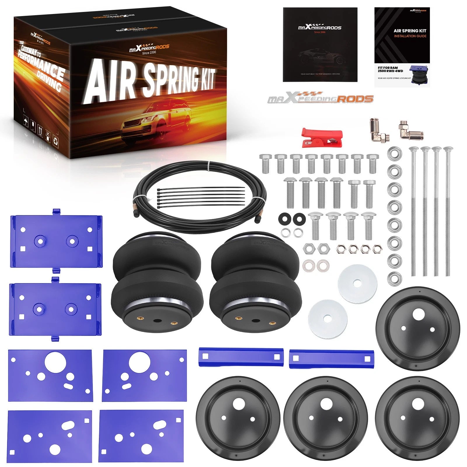 Rear Air Helper Spring Bag Leveling Kit for Ram 2500 2WD 4WD (2014–2025)