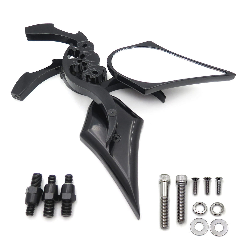 Black Billet Skull Blade Mirror for Harley Electra Glide (2000–2023)