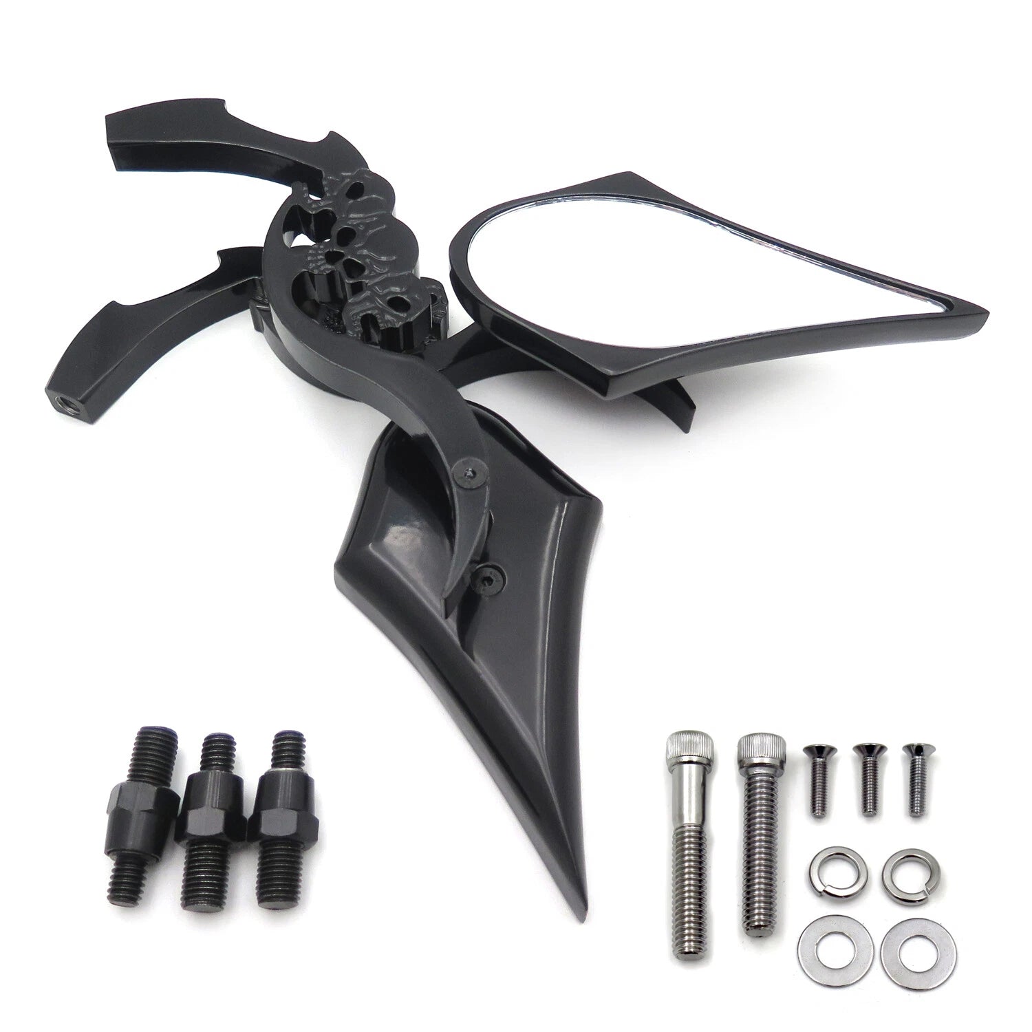 Black Billet Skull Blade Mirror for Harley Electra Glide (2000–2023)