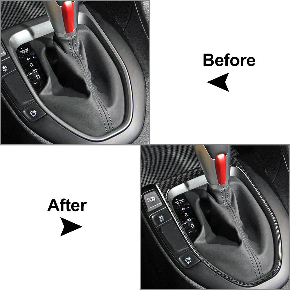 Carbon Fiber Gear Shift Frame Cover Trim for Hyundai Veloster JS (2019–2023)