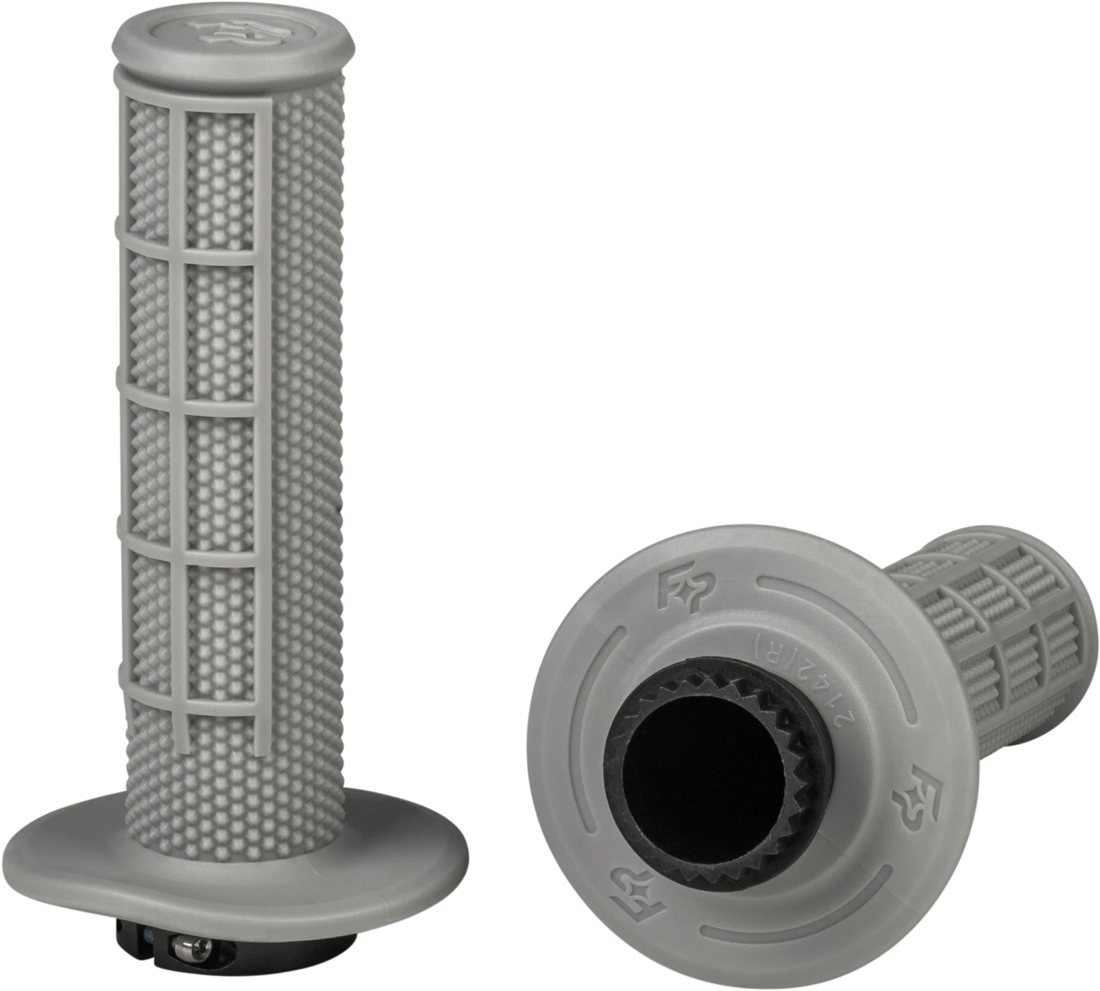 Control Mx Lock On Grips for Motorcycle (Light Grey, Soft, Half Waffle)