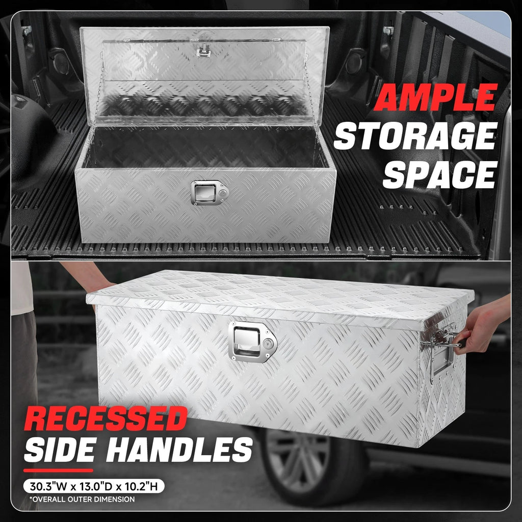 Recessed Side Handle Aluminum Tool Box for Universal Use (77cm x 33cm x 26cm)