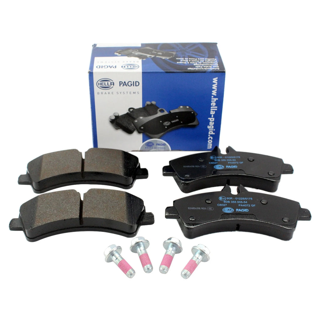 Set of 4 Hella Rear Disc Brake Pads for Dodge Freightliner MB Sprinter 3500 (2007–2018)