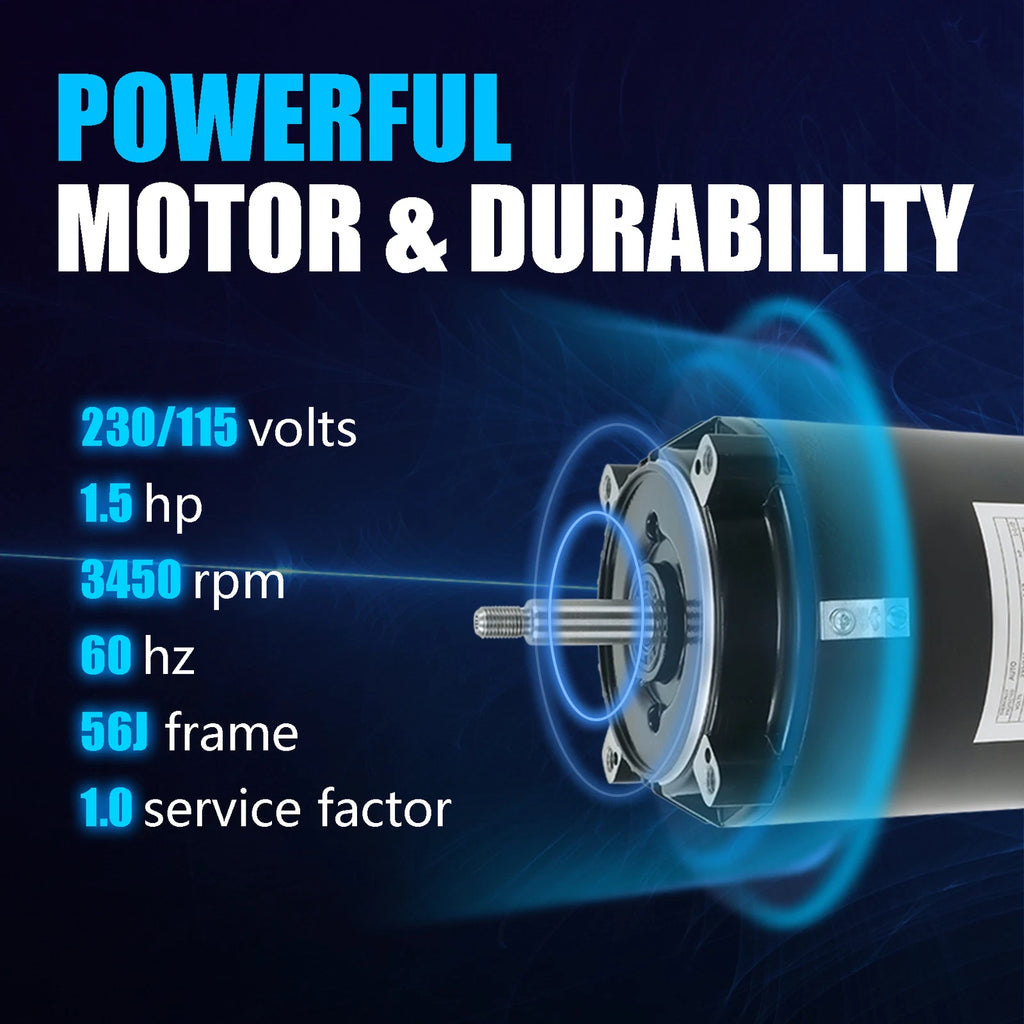 1.5 HP Pool Pump Motor Kit for Swimming Pool (UST1152, SP2610X15)