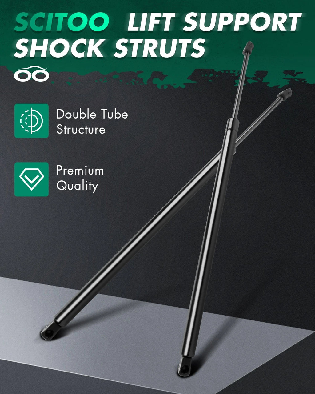 2X Liftgate Lift Support Shock Struts Gas Spring for Chevrolet Equinox (2010–2017)
