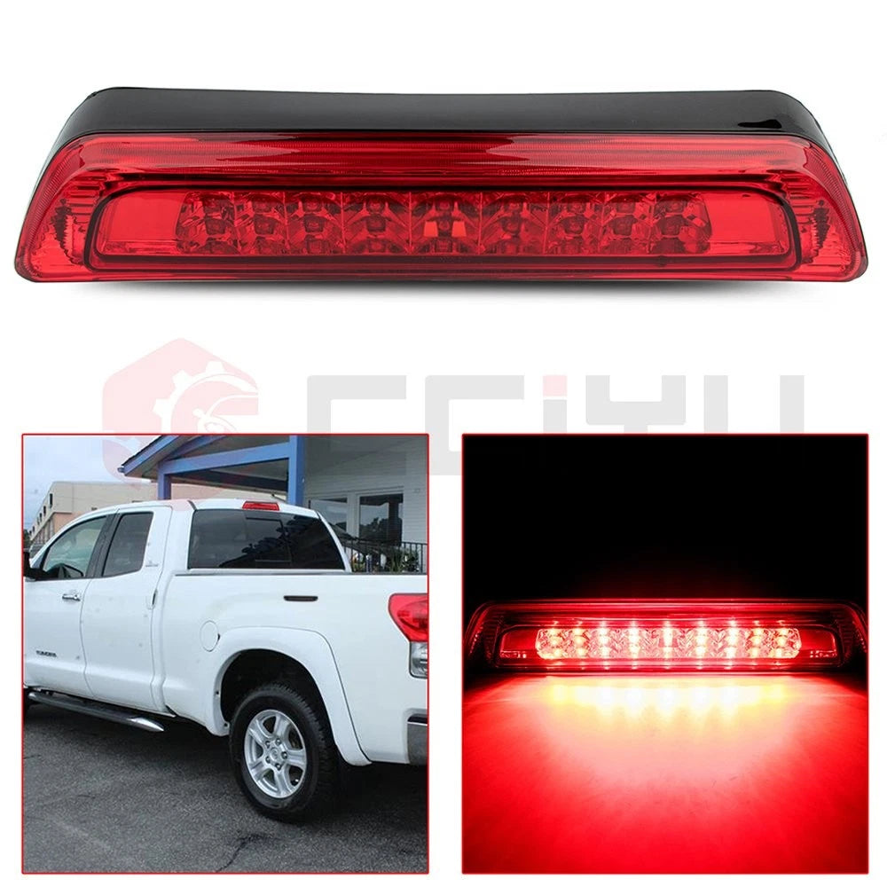 LED 3rd Brake Light Tail Lamp for Toyota Tundra (2007–2018) - Red Lens Chrome Housing