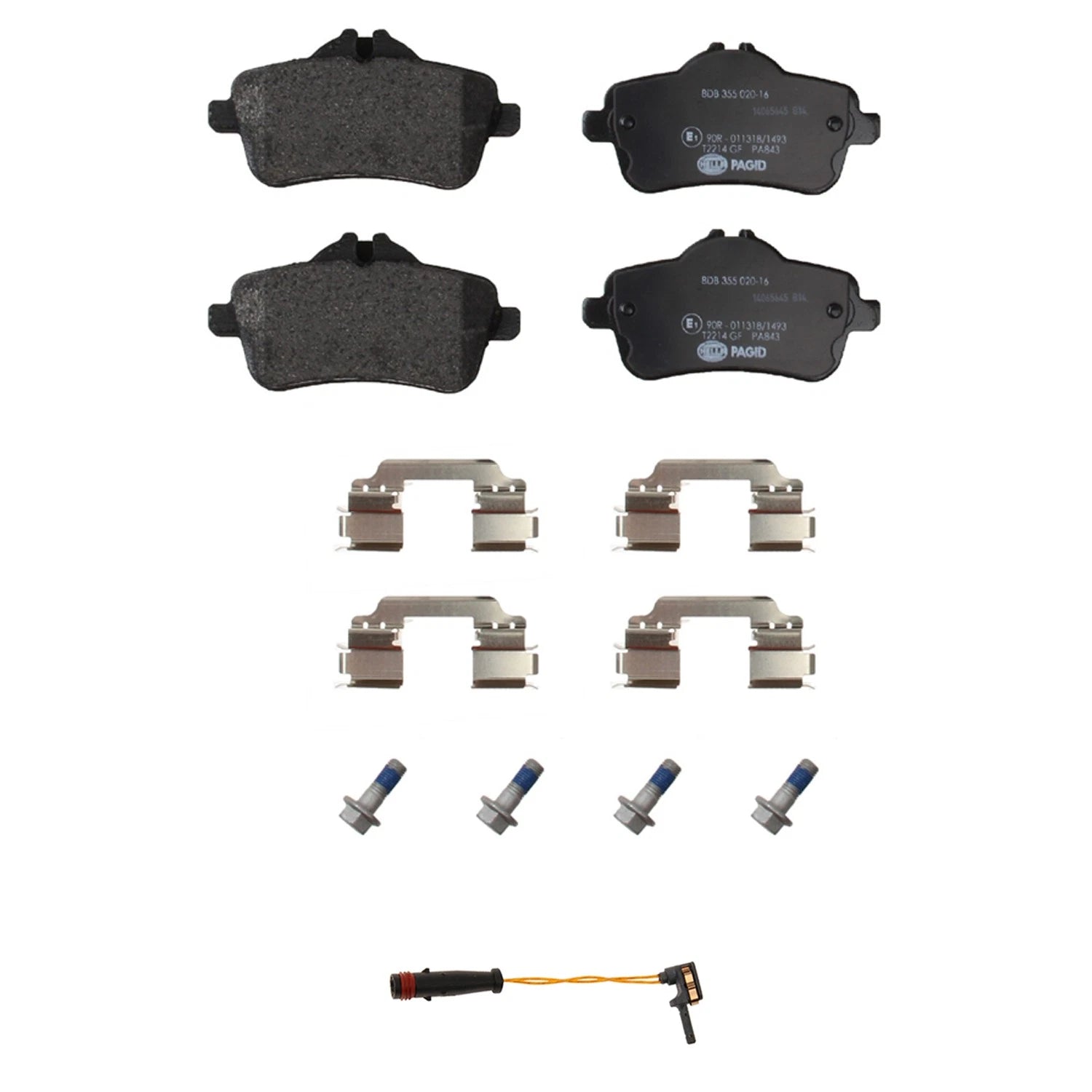 Hella Rear Low-Met Disc Brake Pad Sensor Kit for Mercedes X166 GL63 AMG (2013–2019)