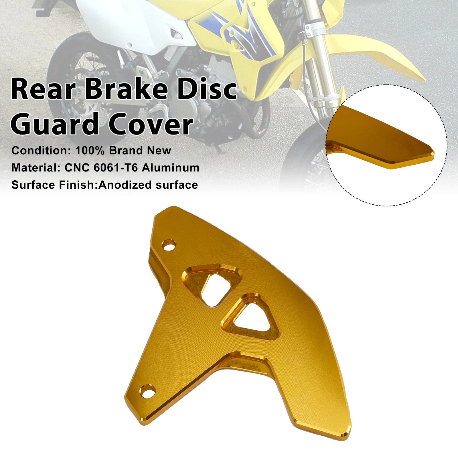 Rear Brake Disc Guard Cover for Suzuki DR-Z400SM (2000–2024) DRZ400/S/E Gold
