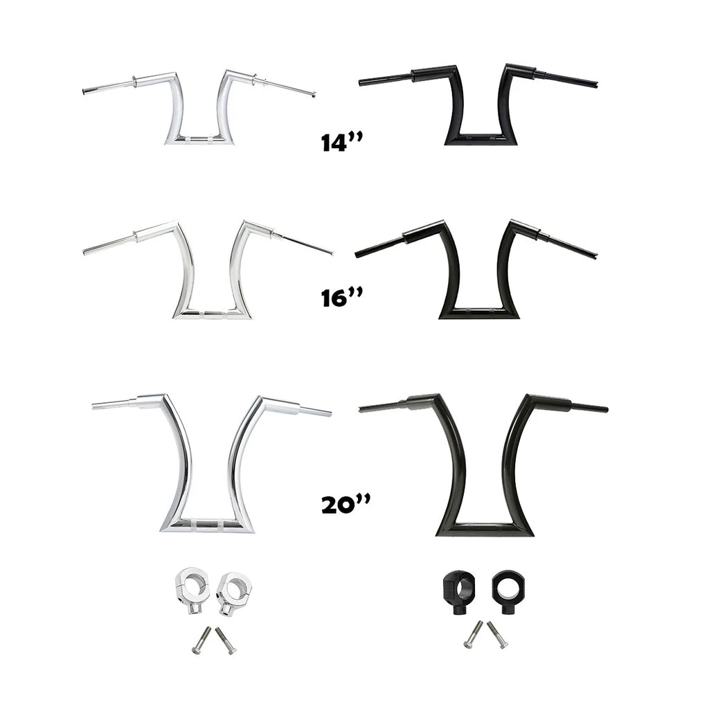 2" Hanger Handlebar Risers for Harley Sportster Softail Dyna (14" 16" 20")