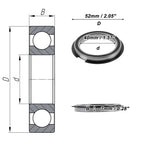 Deep Groove Ball Bearing 6808NR2RS for Scooter Skateboard (40x52x7mm)
