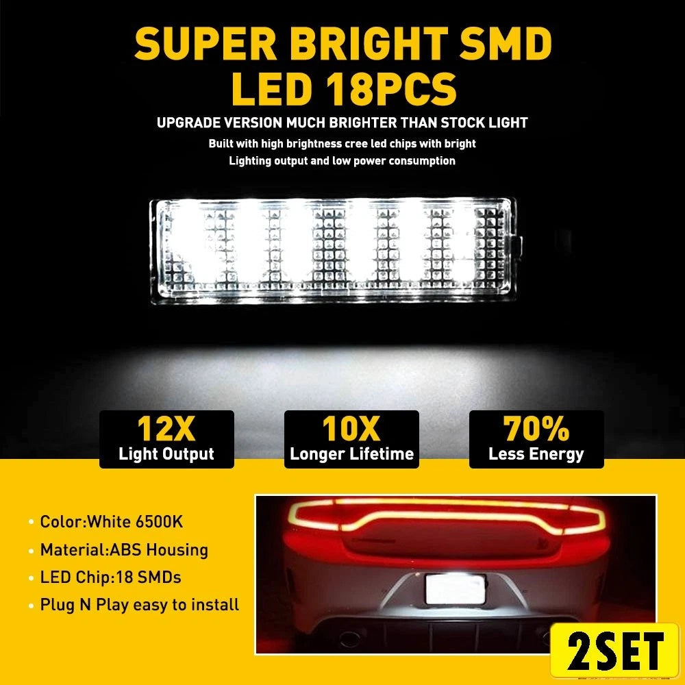 Set of 2 LED License Plate Lights for Dodge Charger/Challenger (2015–2020)
