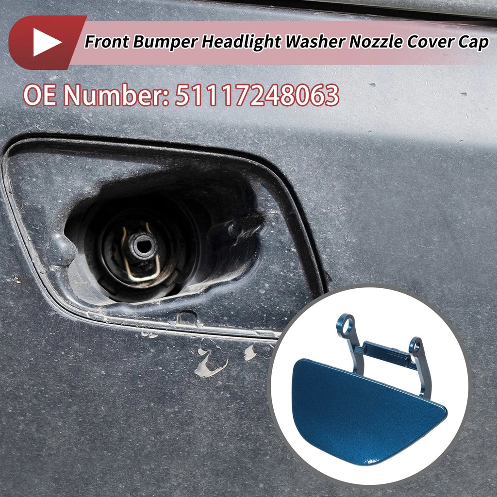 Front Left Washer Nozzle Cover Cap No. 51117248063 for BMW 535i GT (2010–2017) Blue