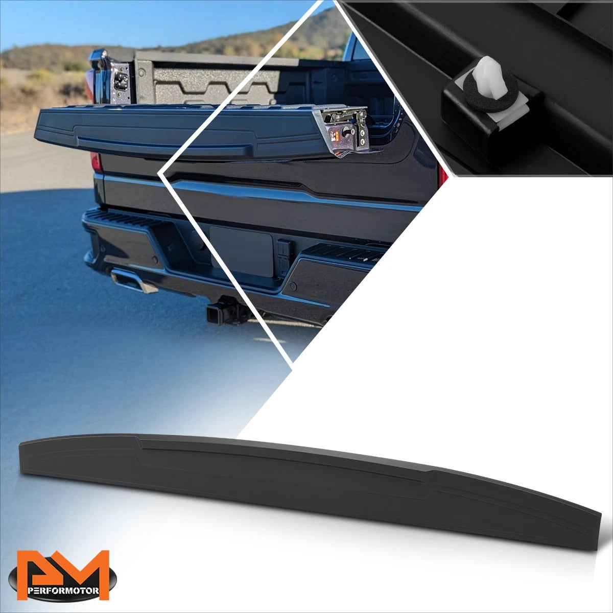 Rear Upper Tailgate Molding for Silverado/Sierra 1500 (2019–2023) Black