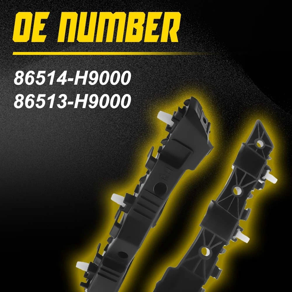 Set of 2 LH & RH Front Bumper Retainer Brackets for 2018-2020 Kia Rio