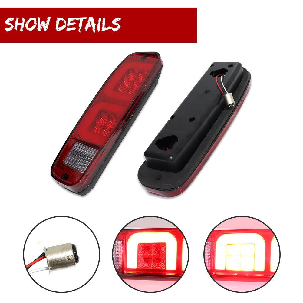 Set of 2 Red LED Rear Tail Lights for Ford E150 F150 250 350 Bronco (74–91)