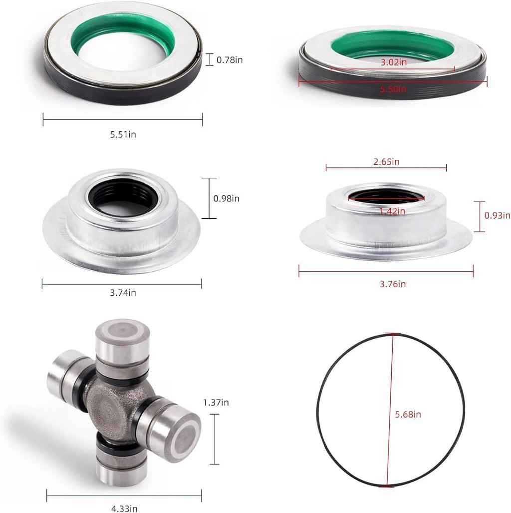 Front Axle Seal & Greaseable U Joint Kit for Ford F250 F350 Super Duty (2005–2014)