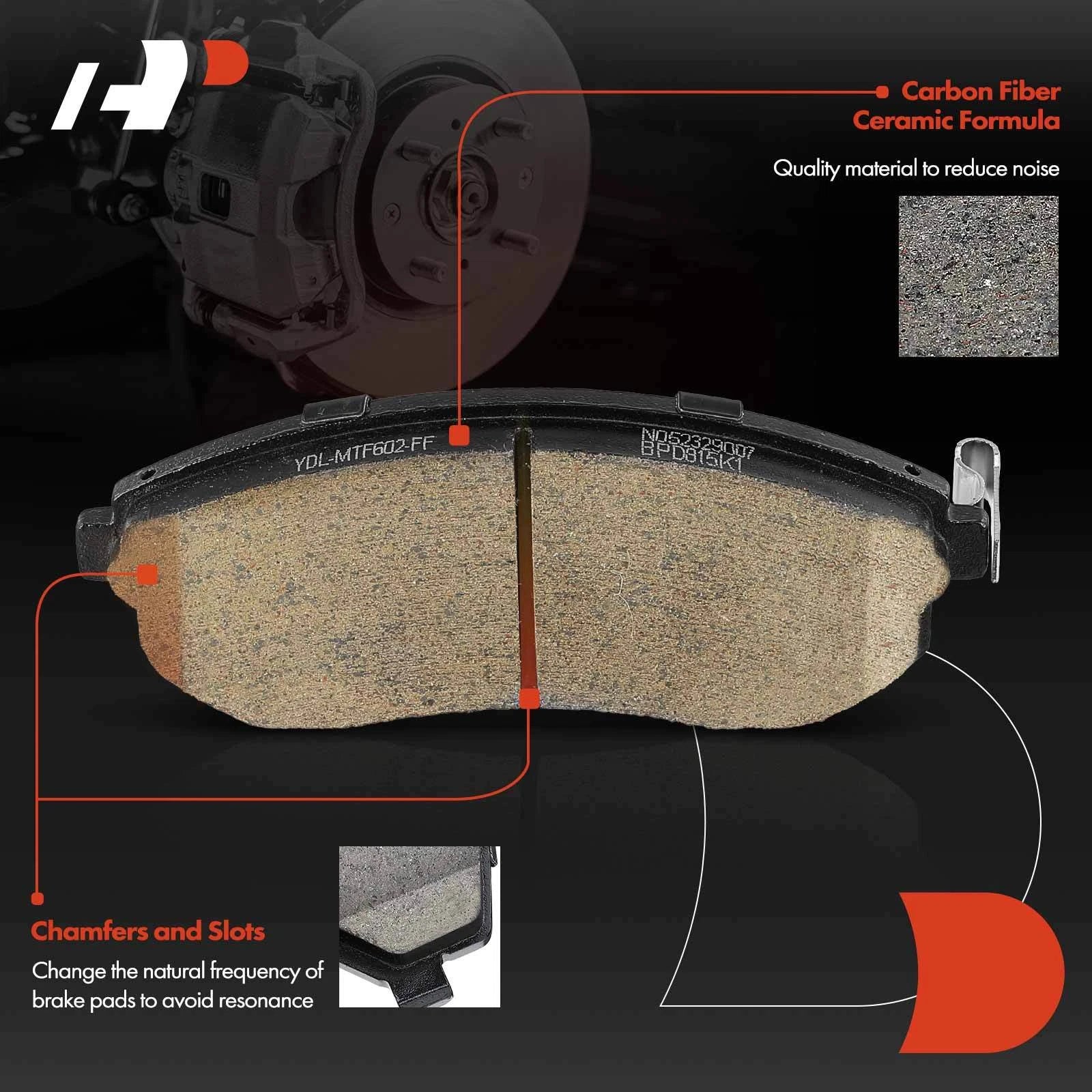 Set of 4 Front Ceramic Brake Pads for Nissan Altima (2002–2006)