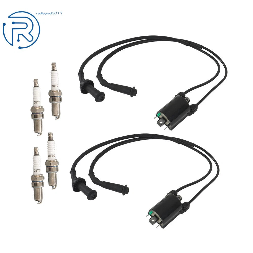 Set of 2 Ignition Coils & Spark Plugs for Honda VT1100 Shadow (1995–2007)