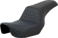 SADDLEMEN Step-Up Seat for Dyna (2006–2017) 806-04-17701, Honeycomb, Blue Stitching