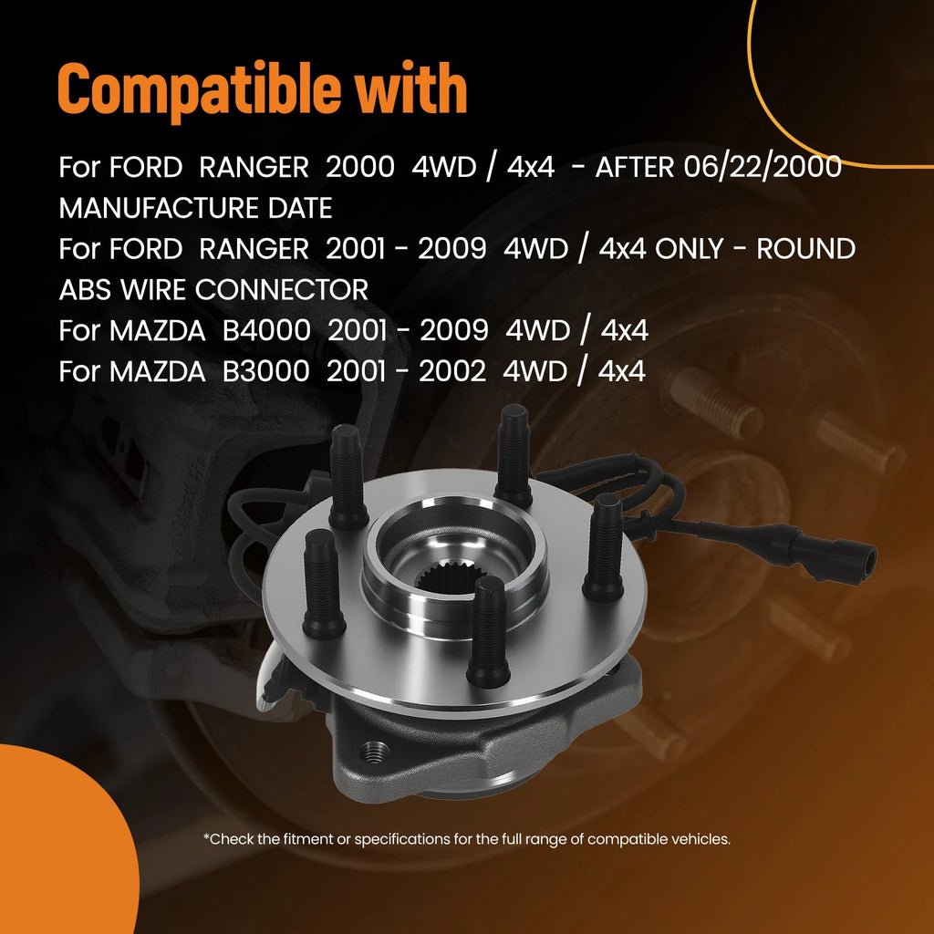 Front Wheel Hub for Ford Explorer Sport Trac 4WD (2001–2005) Round ABS