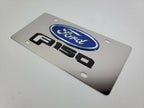 Metal Vanity License Plate 3D Blue Ford Oval Emblem for Ford F150 (2015–2020)