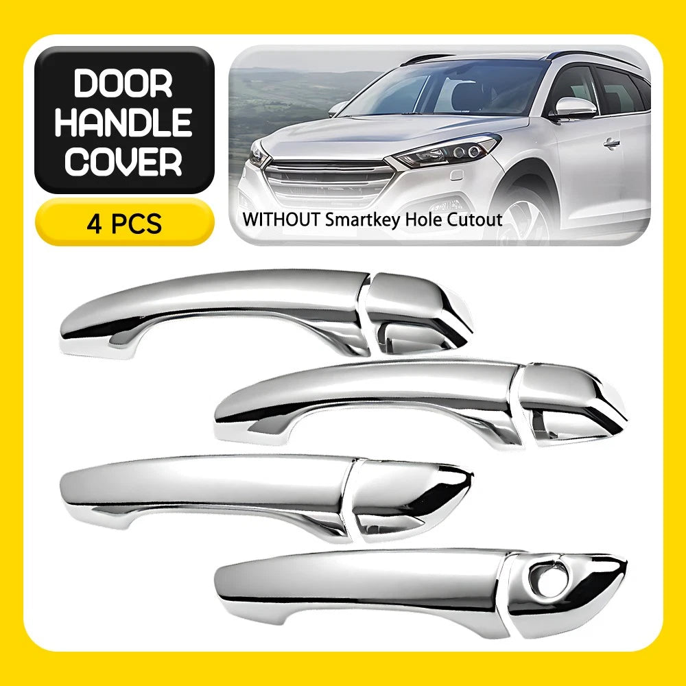 Set of 4 Chrome Exterior Door Handle Covers for Hyundai Tucson (2016–2021)