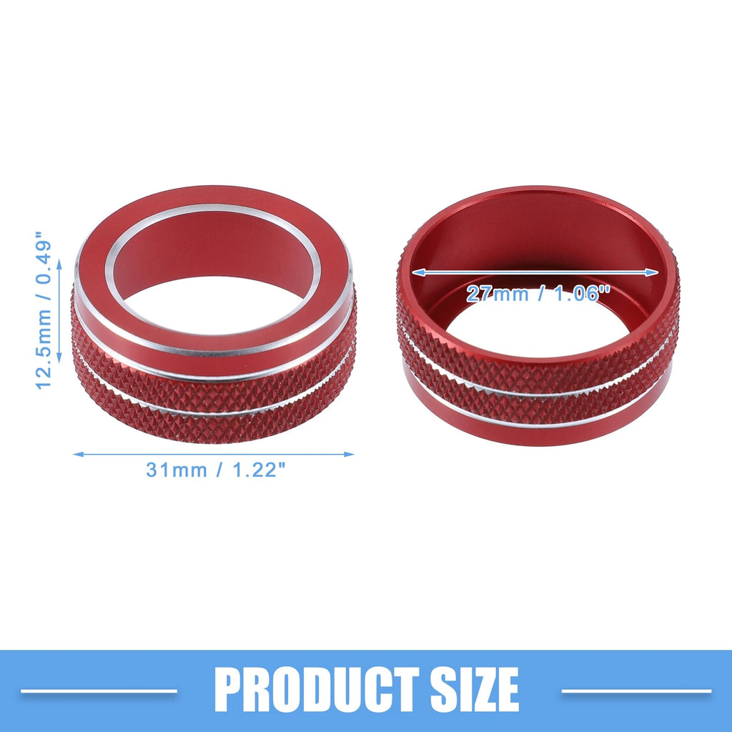 Set of 2 AC Control Switch Knob Cover Trim for Toyota Corolla (2020–2022) Red