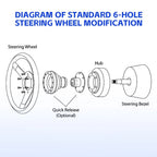 14in Suede Steering Wheel with Quick Release for Honda Civic (1996–2000)