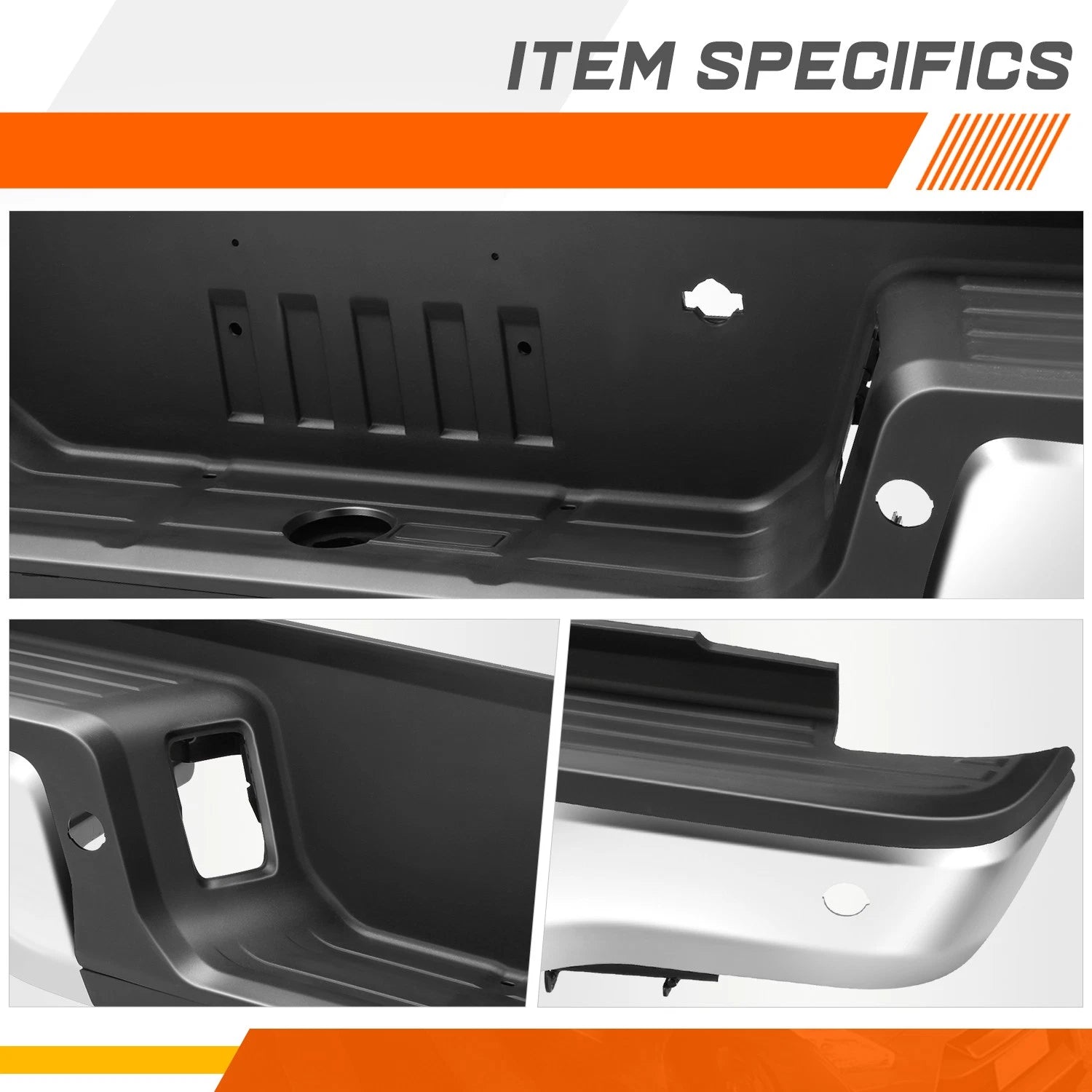 Rear Bumper Assembly for Ford Ranger (2019–2023) - Primered Black, Parking Sensor Holes