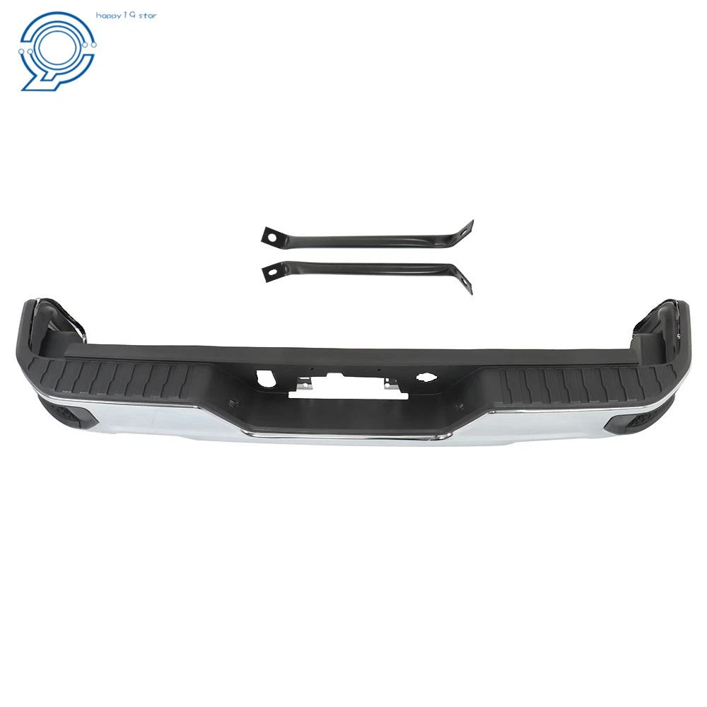 Chrome Step Rear Bumper Assembly for Chevy Silverado GMC Sierra 1500 (2019–2023)