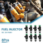 Set of 8 Fuel Injectors No. 25176061 for Chevy Silverado 2500 HD (2001–2006)