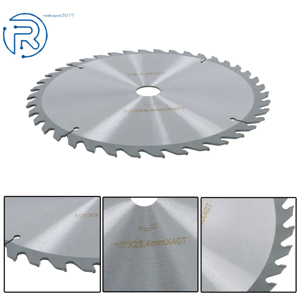 10-Inch 40 Tooth Carbide Saw Blade for Wood (Compatible with Nails)