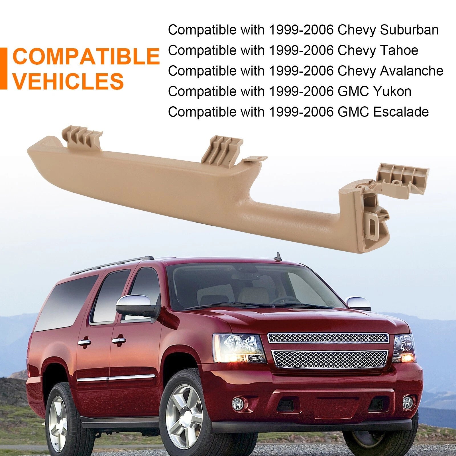 Front Driver Side Door Armrest Handle for Chevy Suburban Tahoe (1999-2006)