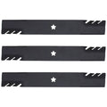 3X Toothed Mower Blades for Poulan (Replaces 134149)