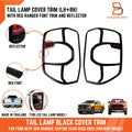 Black Red Reflector Taillight Cover Trim for Ford Ranger Raptor (2022-2025)